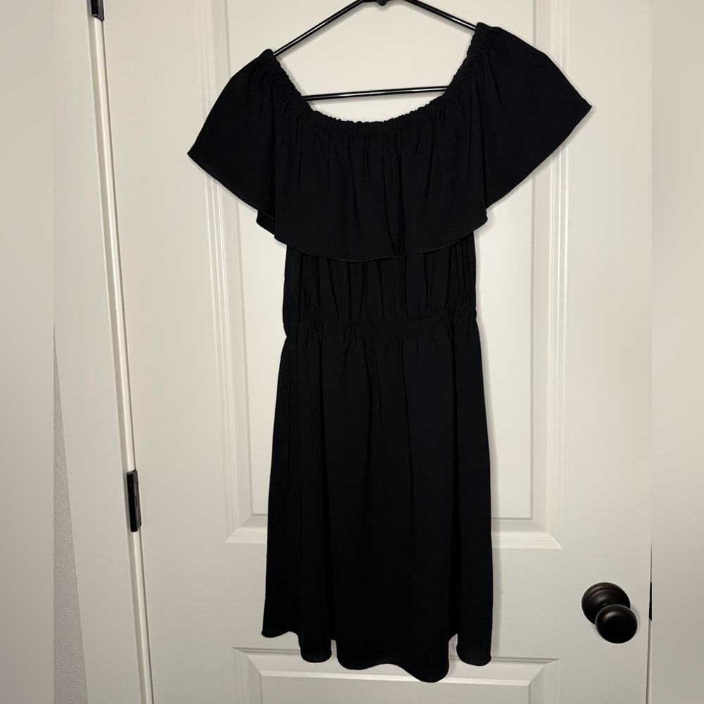 Black Aritzia Wilfred off the shoulder dress